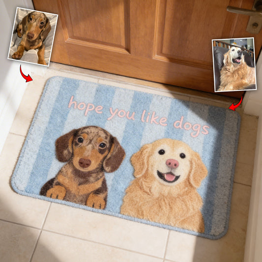 Hope You Like Dogs Cat Funny Greetings - Personalized Dog Non-Slip Tufted Rug