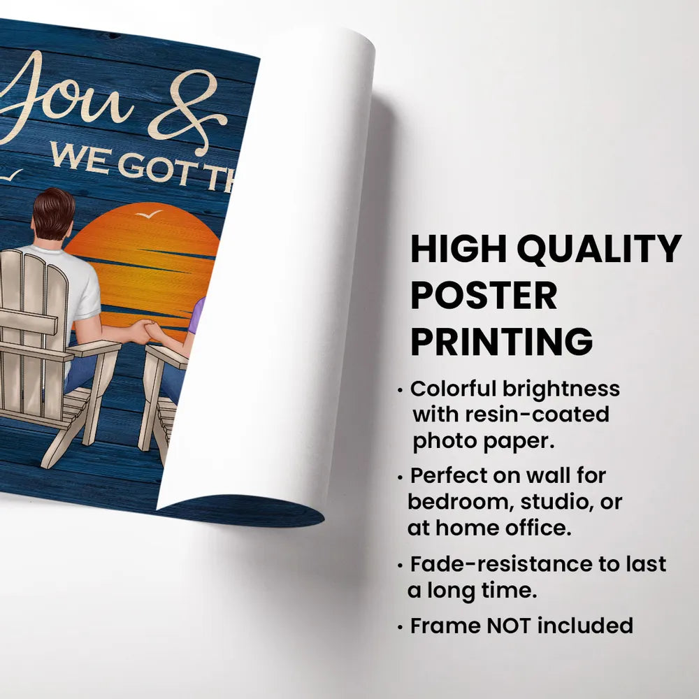 You & Me We Got This – Personalized Poster for Couples Holding Hands at Sunset, Romantic Gift for Lover