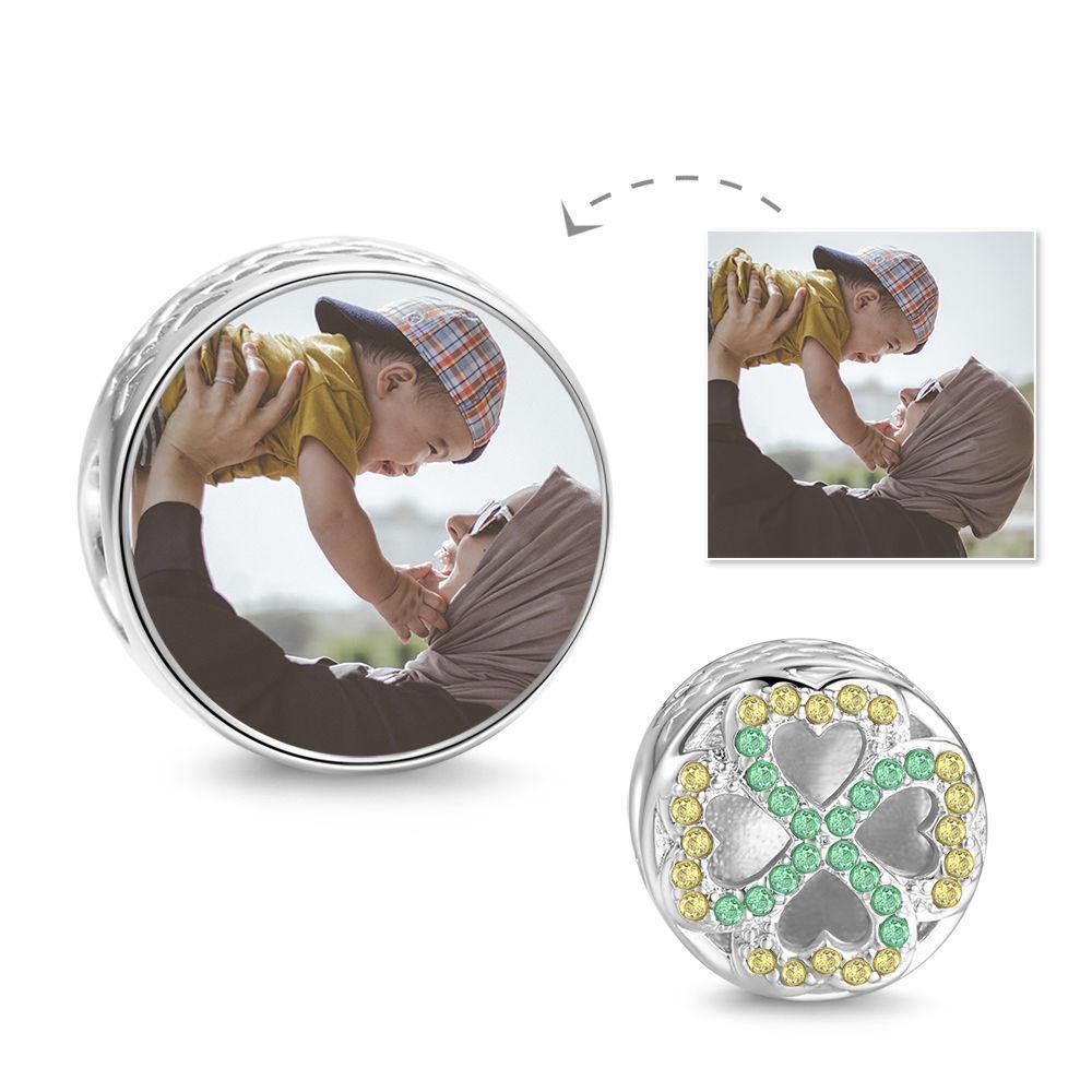 Any Photo - Personalized Four-leaf Clover Photo Charm