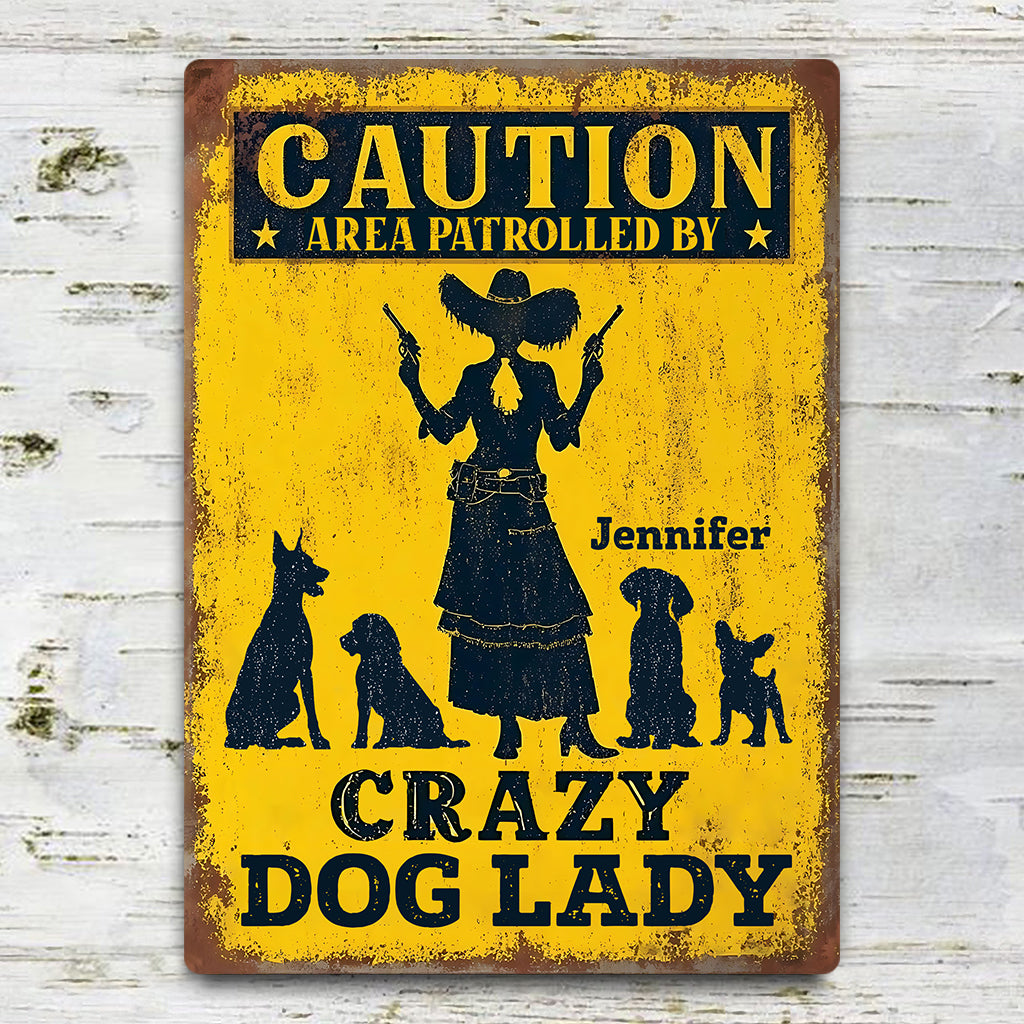 Crazy Cat/ Dog Lady - Personalized Dog Rectangle Metal Sign