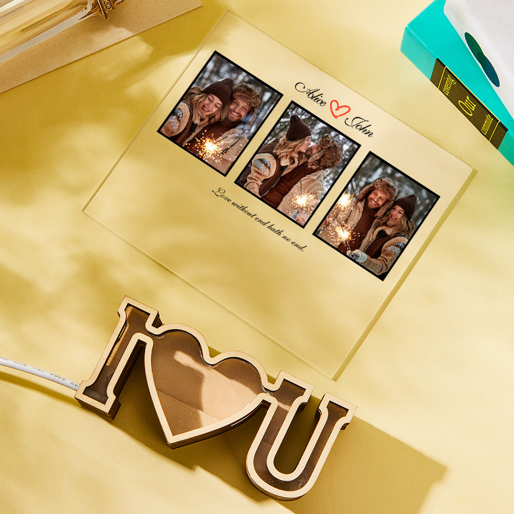 Custom Photo I Love You - gift for husband, wife, boyfriend, girlfriend - Personalized Photo Lamp
