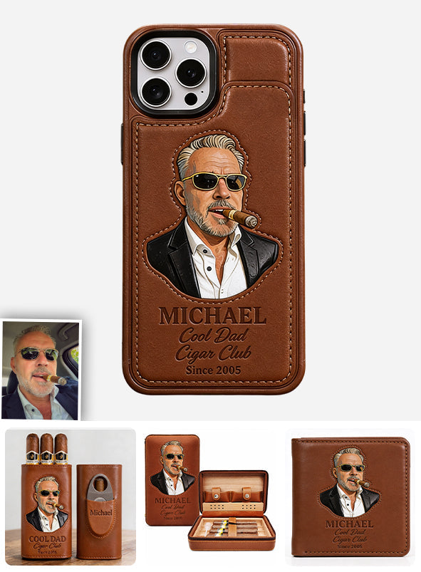 Dad Loves Cigars - Personalized Father Fully Printed Wallet Phone Case