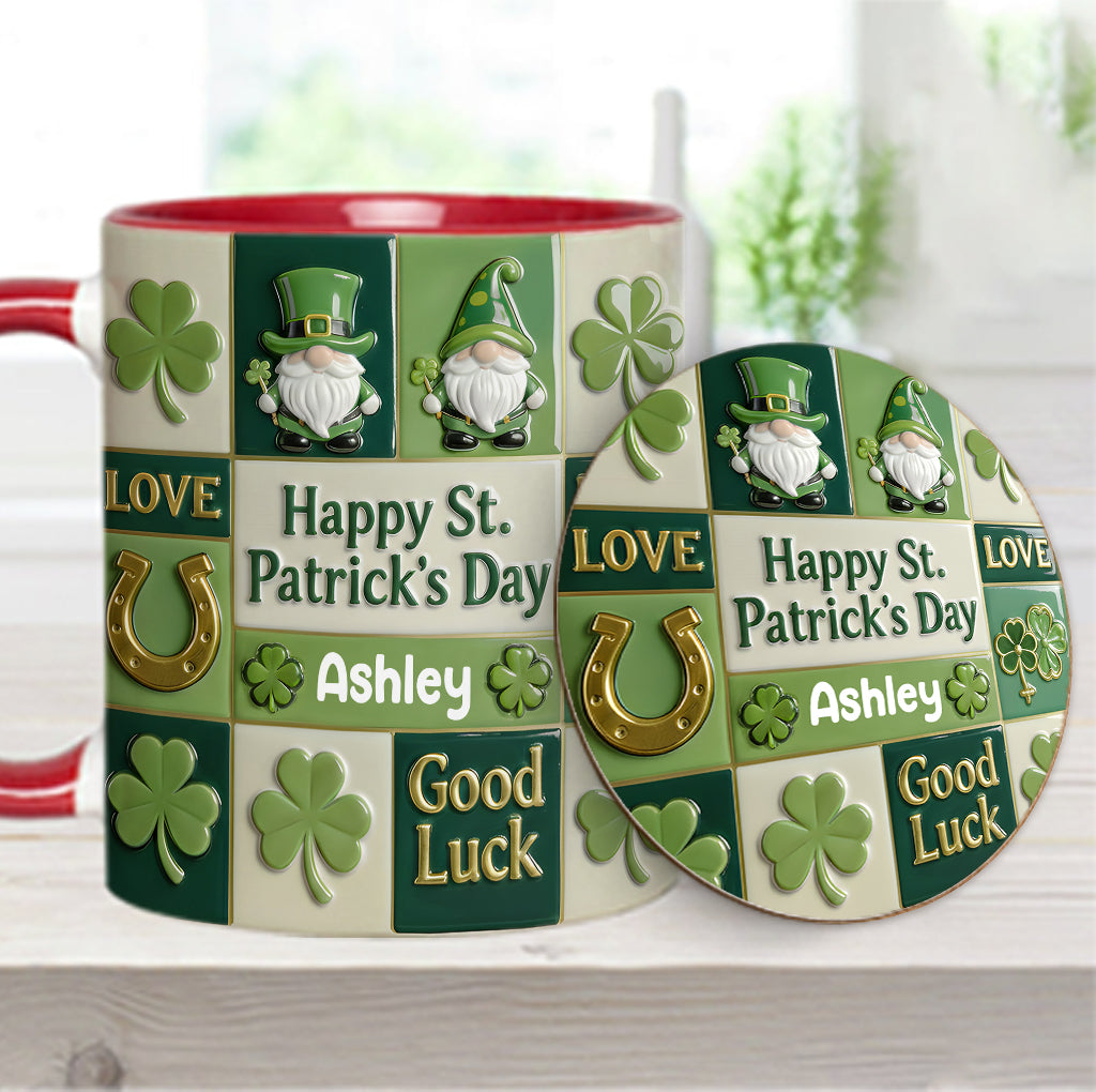 Happy St. Patrick's Day - Personalized Irish Accent Mug & Coaster