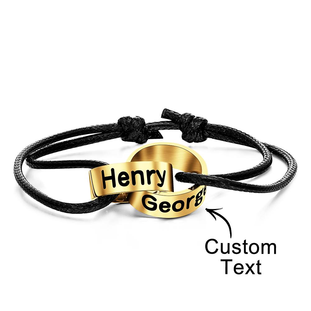 Intwine Name - Personalized Couple Intwine Name Beads Bracelet