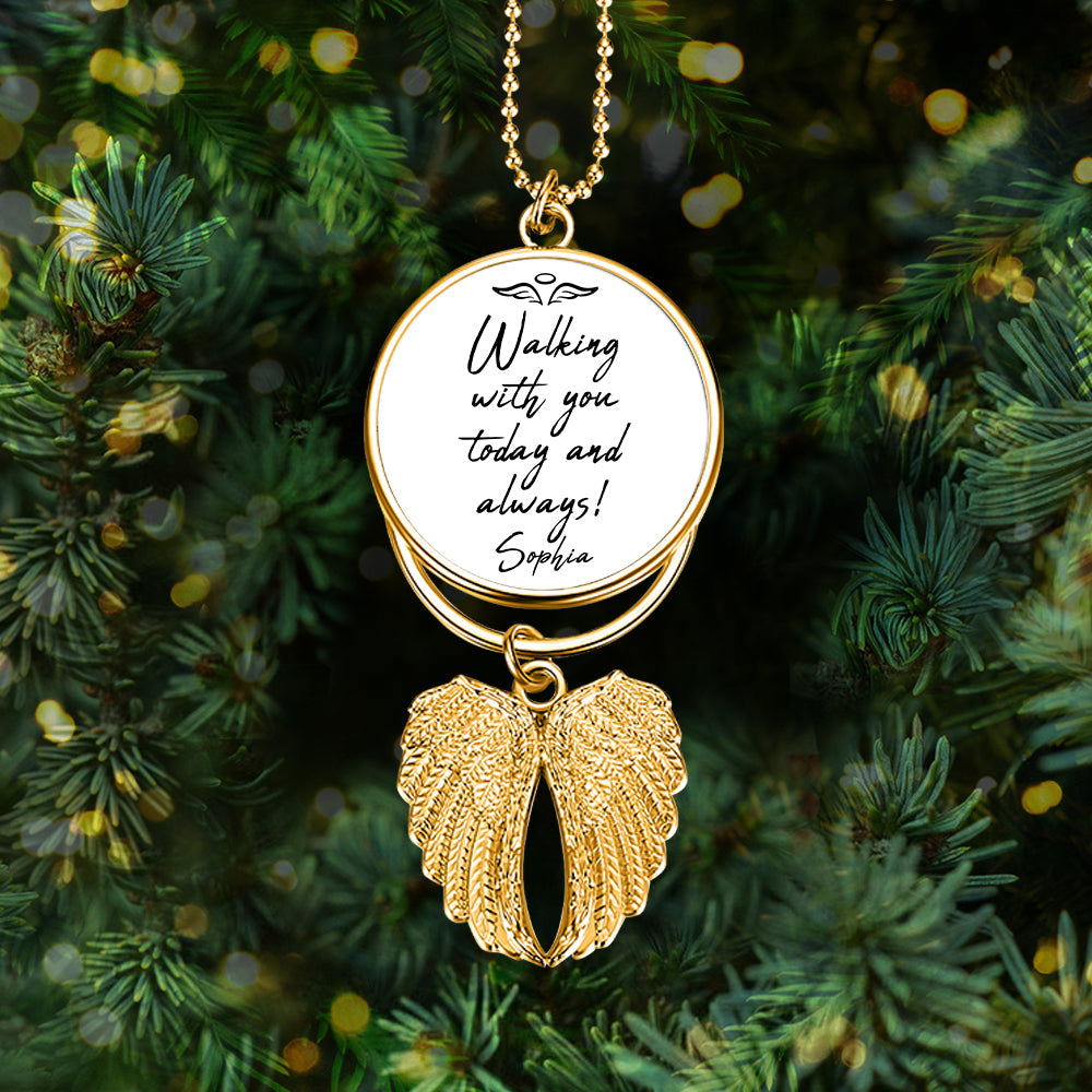 I'll Walk With You Today And Everyday - Personalized Graduation Wings Ornament