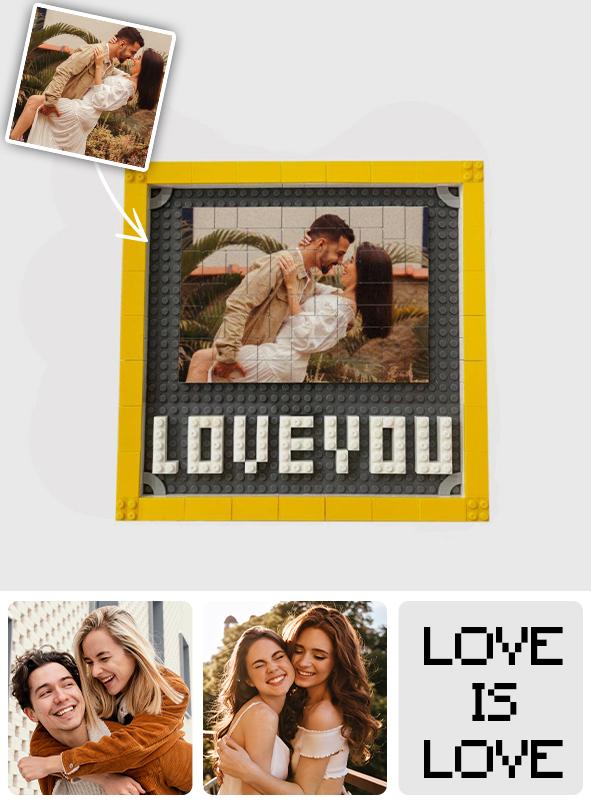 I Love You - Personalized Couple Photo Building Block Puzzle