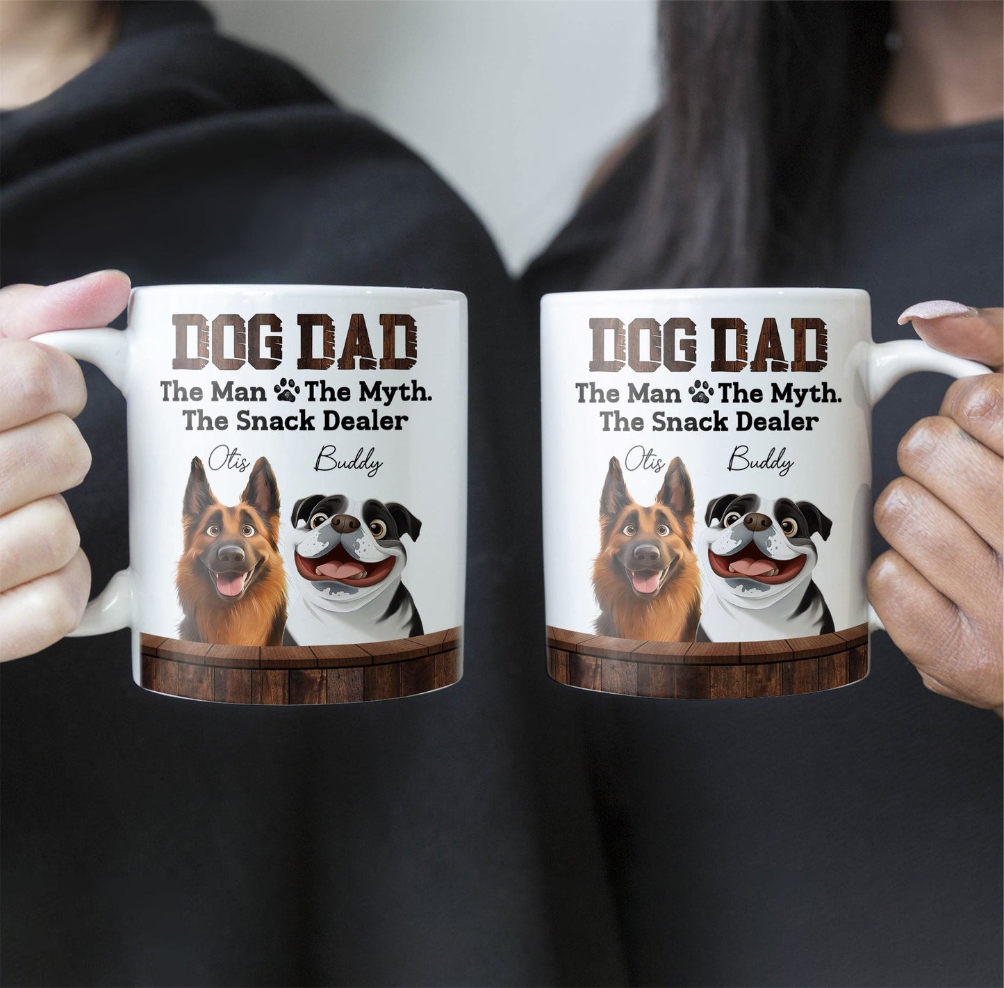 Must-Have Mug for Dog Dads - Custom White Ceramic Mug - Ideal Gift for Couples, Families on Valentine’s or Father’s Day