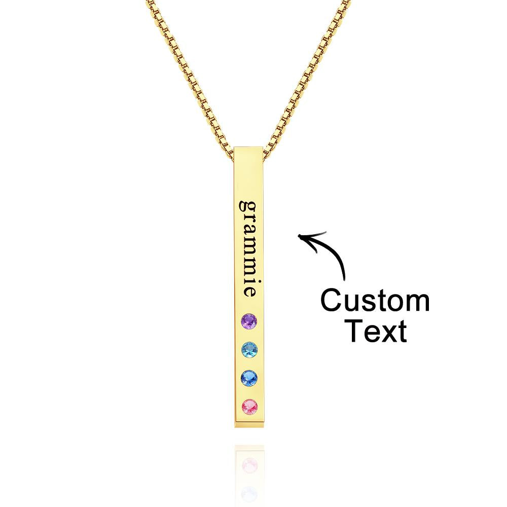 Custom Engraved Birthstone Charm - Personalized Engraved Birthstone Charm