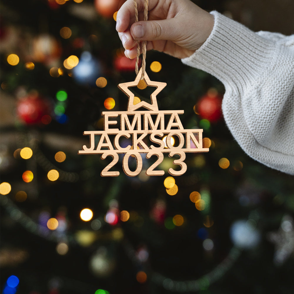 Any Name Christmas Tree - Personalized Family Any Name Christmas Tree Ornament