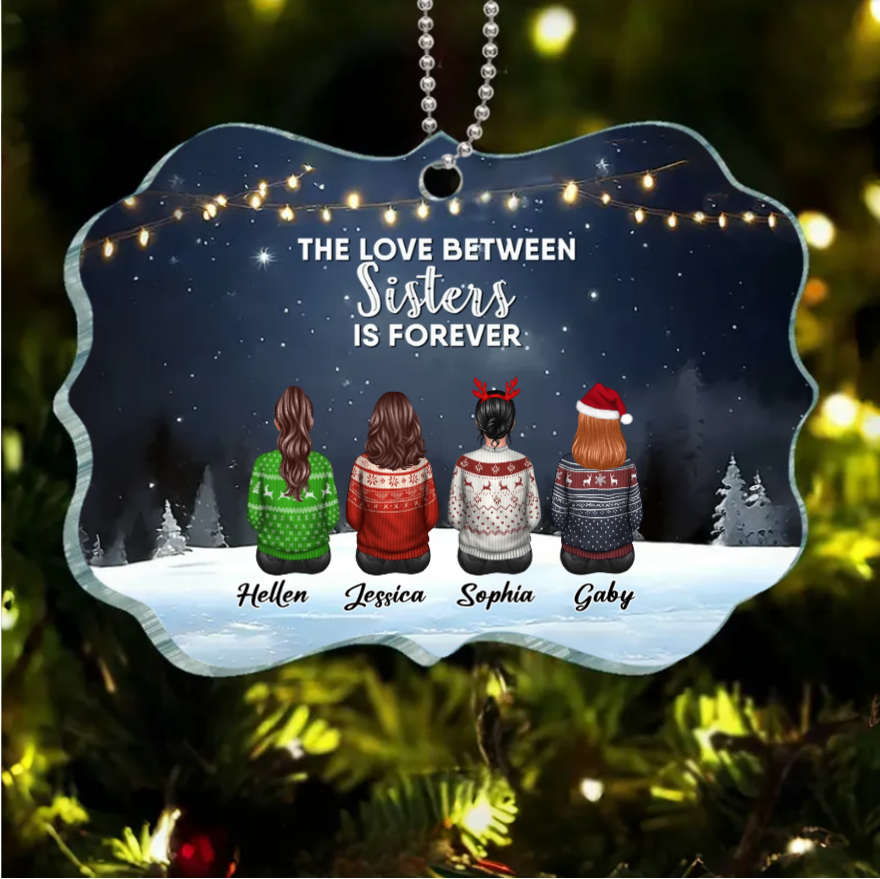 Custom Sisterhood Poster/Keychain/Ornament - Personalized Gift for Her