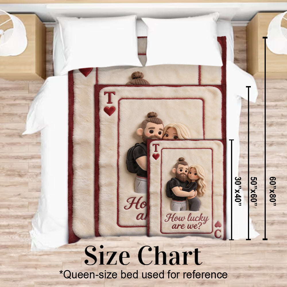 How Lucky We Are - Personalized Couple Blanket