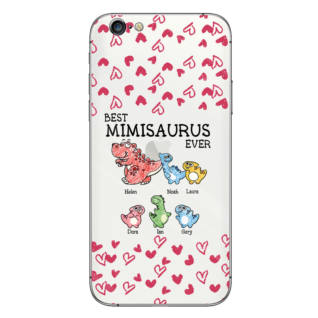 Best Mimisaurus Ever - Gift for grandma, grandpa, dad, mom, aunt, uncle - Personalized Clear Phone Case