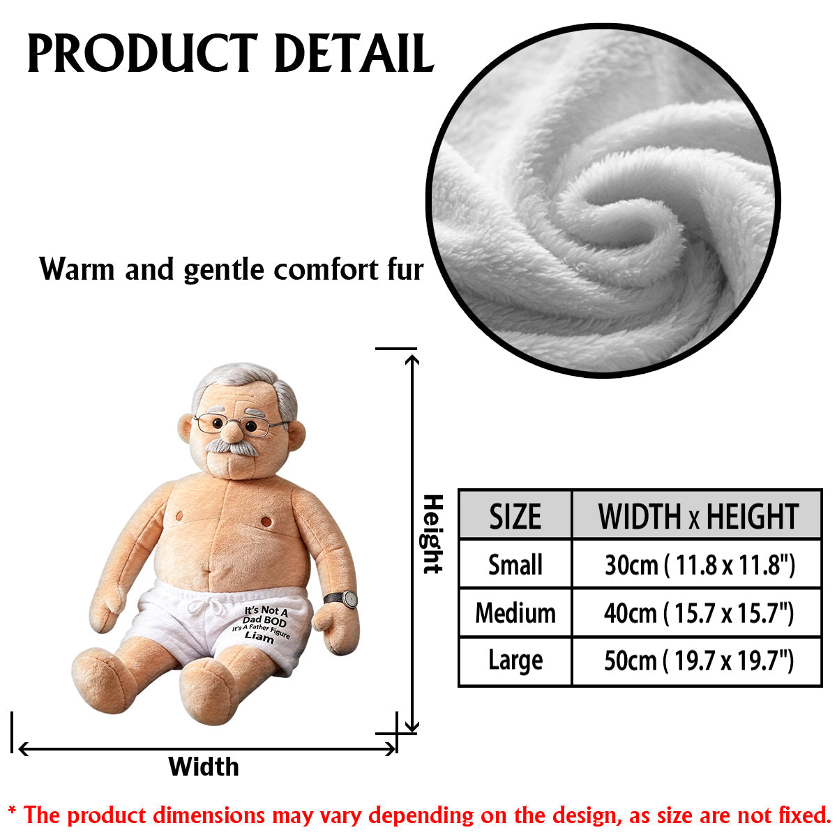 Funny Dad Bod - Personalized Father Premium Faux Fur Pillow