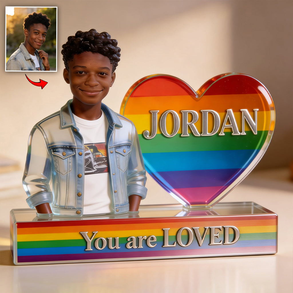Coming Out Gift Keepsake With Message - Personalized LGBT Support Custom Shaped Acrylic Plaque