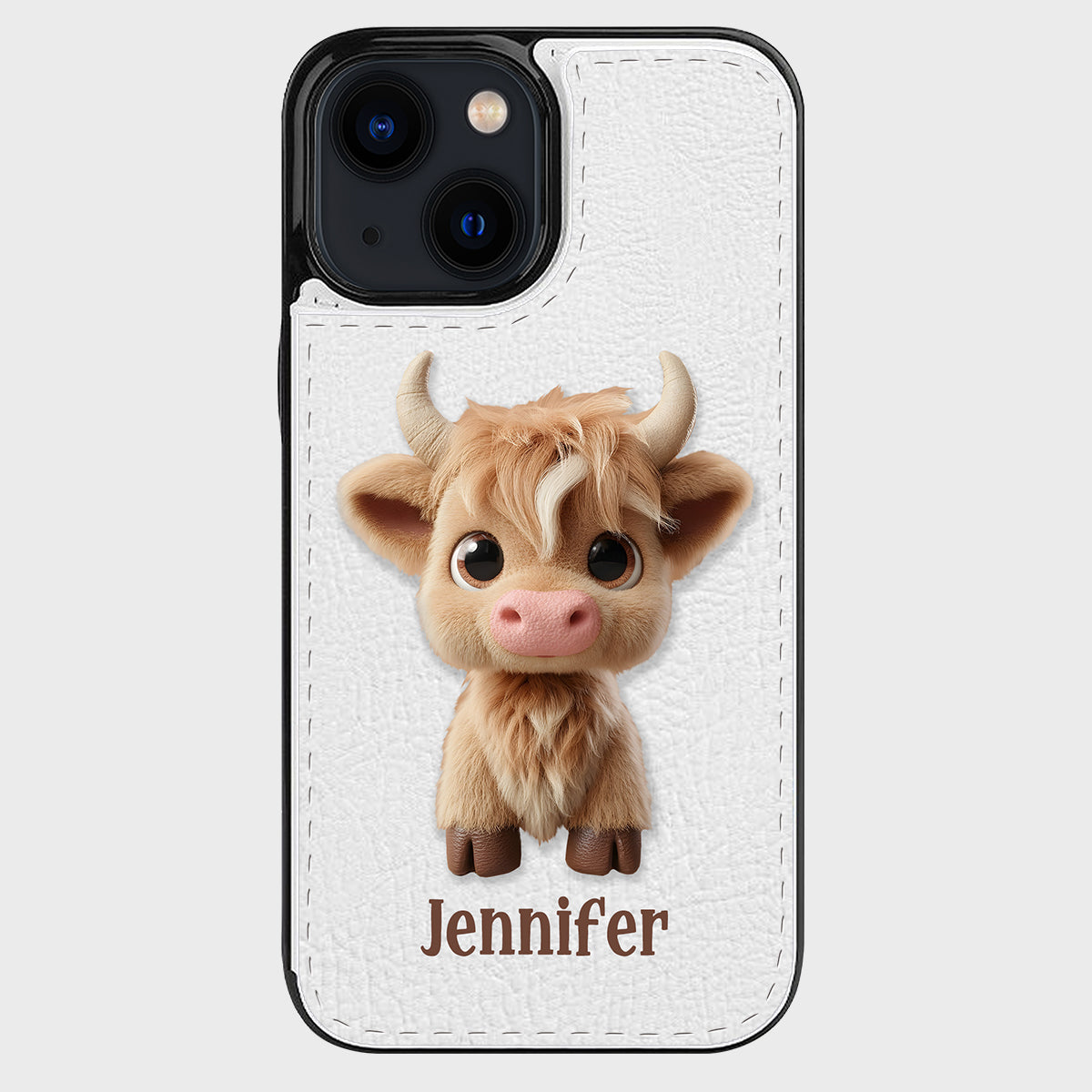 Cute Highland Cow - Personalized Highland Cow Foldable Wallet Phone Case
