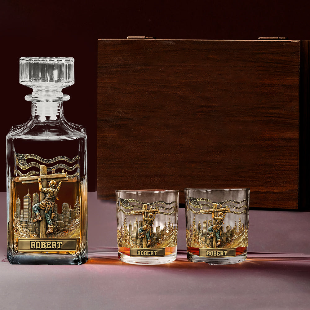 Lineman Legacy Glass - Personalized Lineman Whiskey Glass