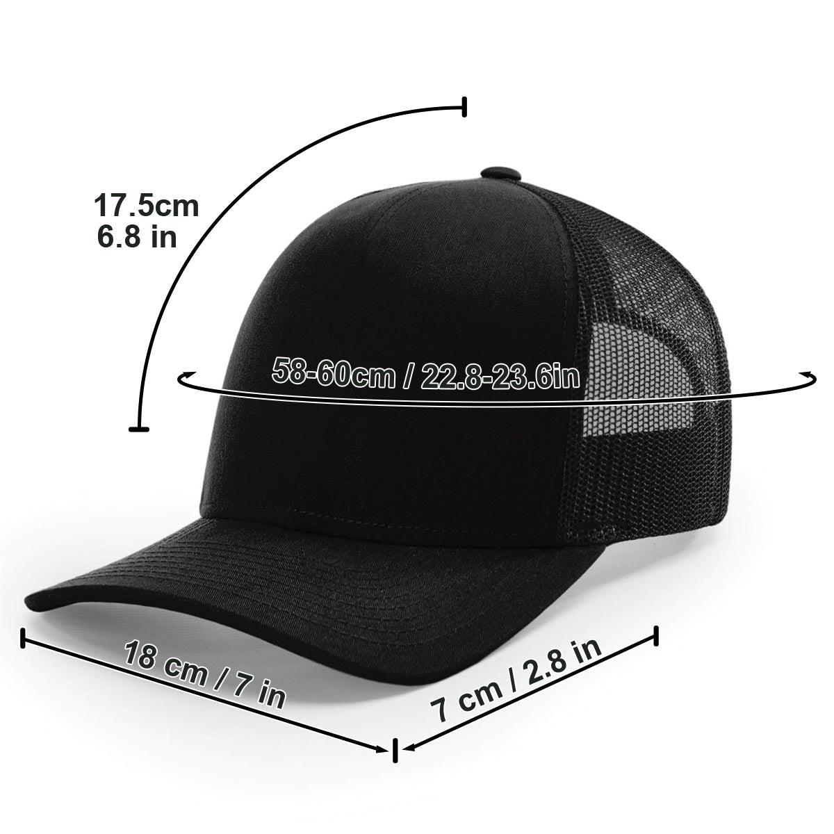 Love Horses - Personalized Horse Trucker Hat (Black Mesh)