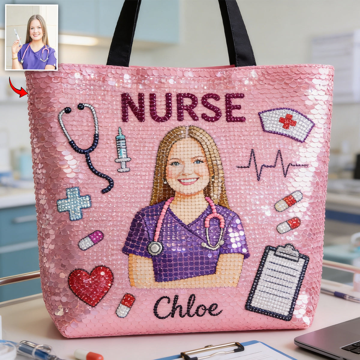 Beautiful Nurse - Personalized Nurse Tote Bag