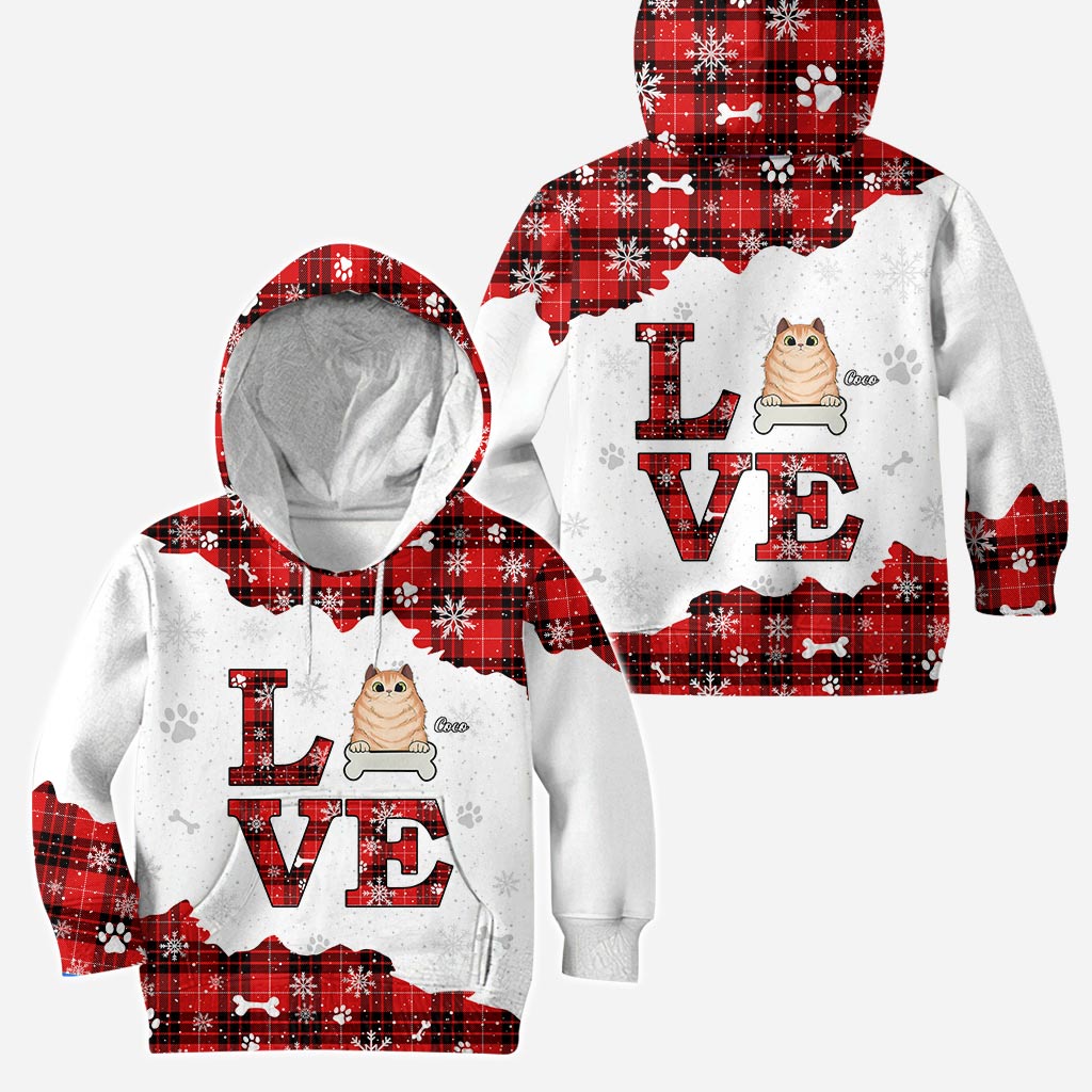 Love Cats - Personalized Christmas Cat Hoodie and Leggings
