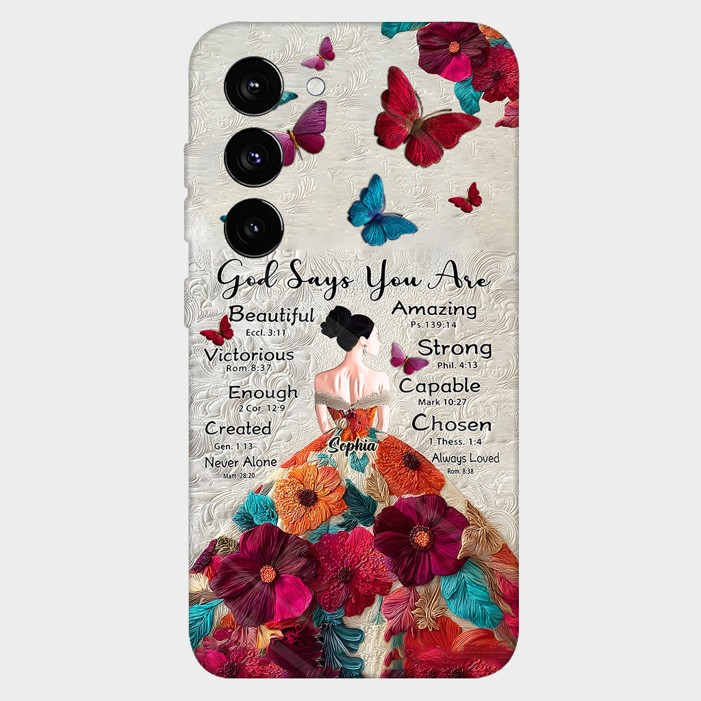 God Says You Are Enough - Personalized Christian Full Print Phone Case