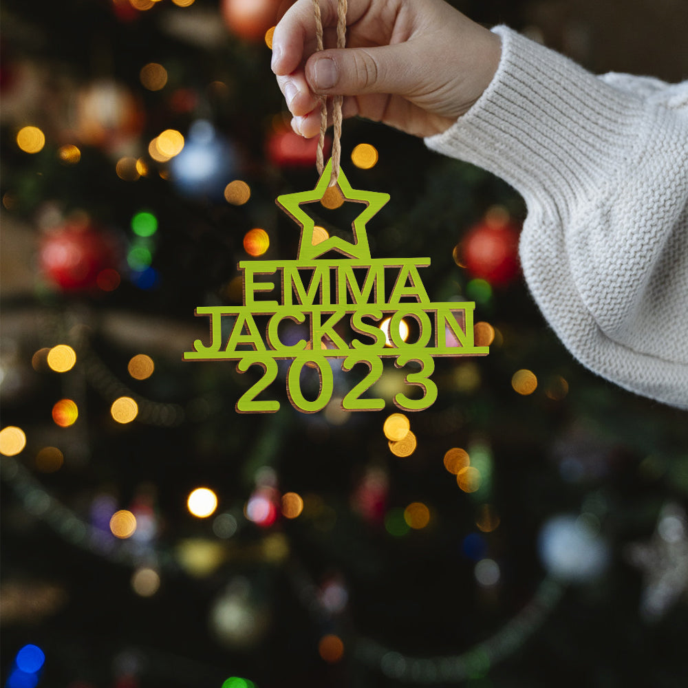 Any Name Christmas Tree - Personalized Family Any Name Christmas Tree Ornament