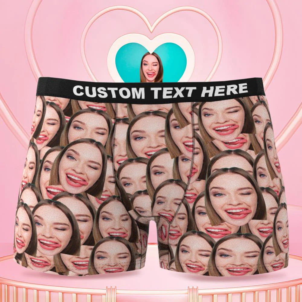 Custom Wife Or Girlfriend Face Boxers - Personalized Couple Men's boxer briefs