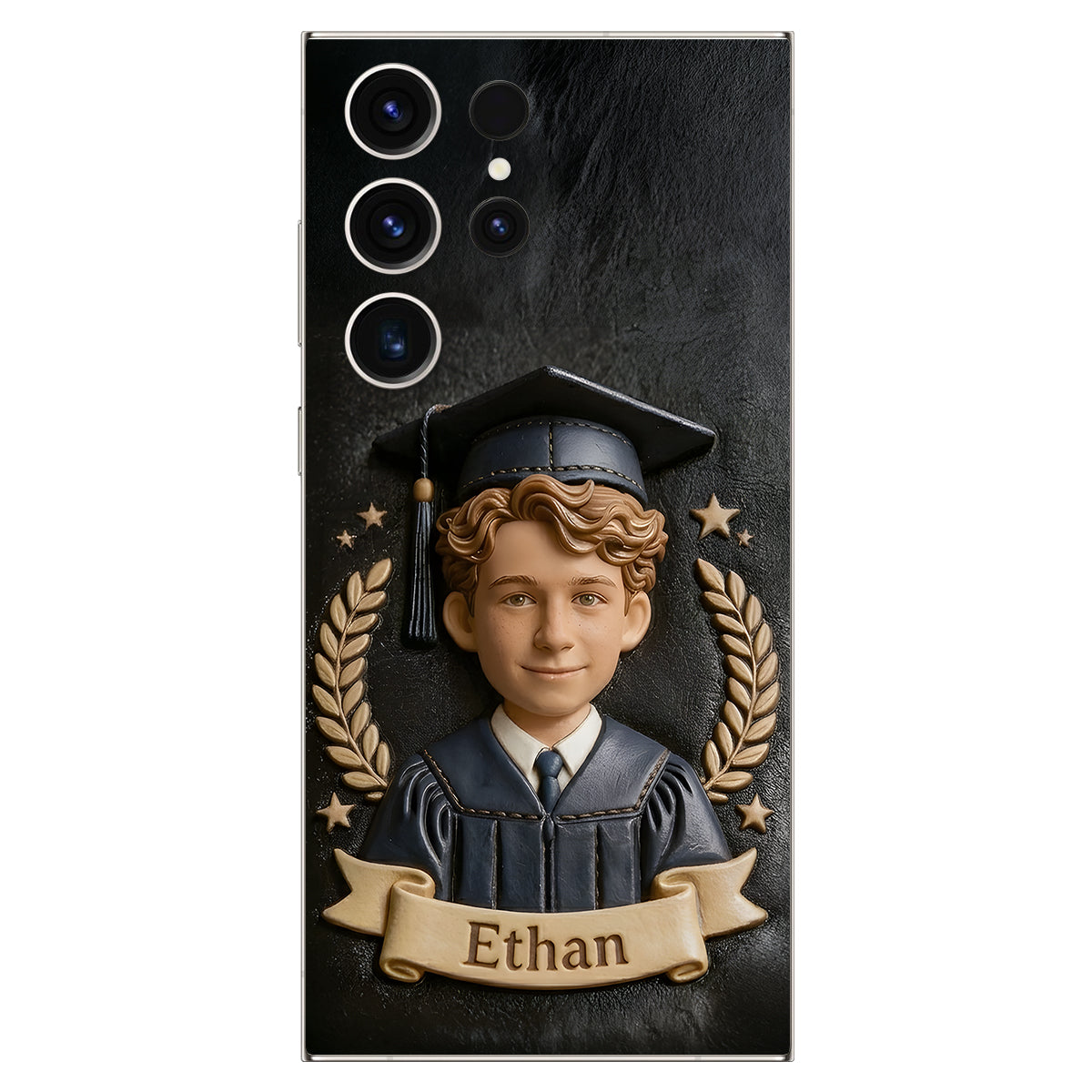 Graduation Gift - Personalized Graduation 3D Embossed Leather Phone Case