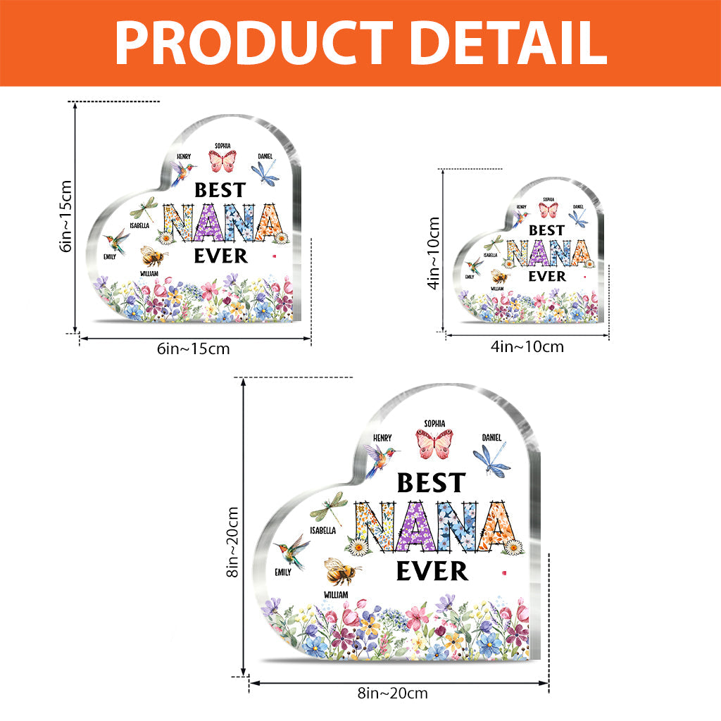 Best Mom Nana Ever - Personalized Grandma Custom Shaped Acrylic Plaque