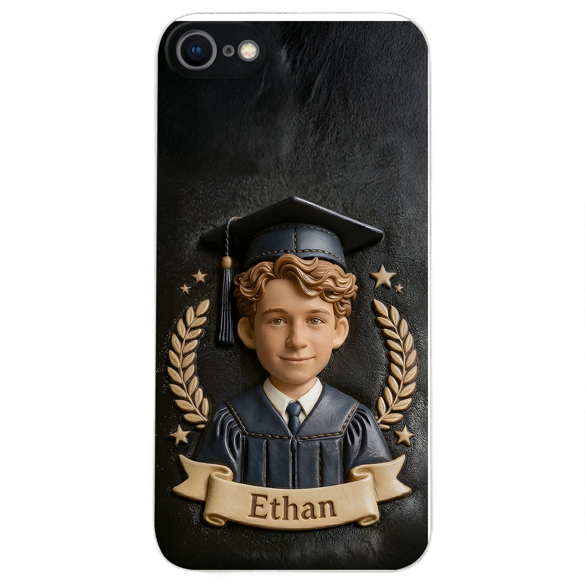 Graduation Gift - Personalized Graduation 3D Embossed Leather Phone Case