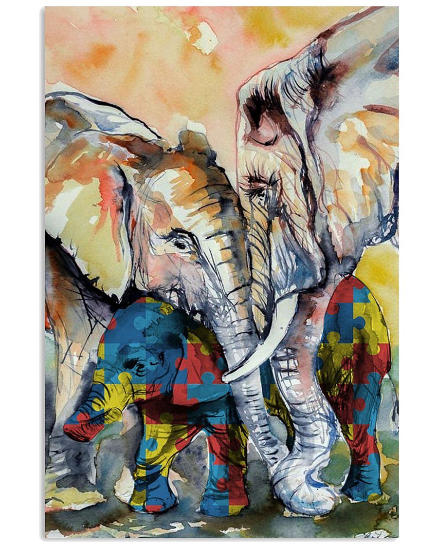 Elephant Family Protect Autism - Autism Awareness Poster 0921