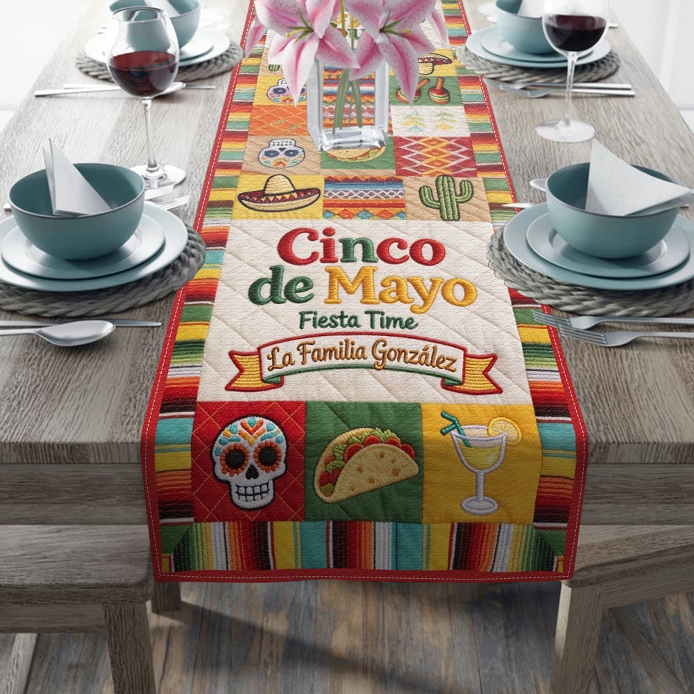 Home Decor Cinco de Mayo Outdoor, Indoor - Personalized Cinco de Mayo Table Runner