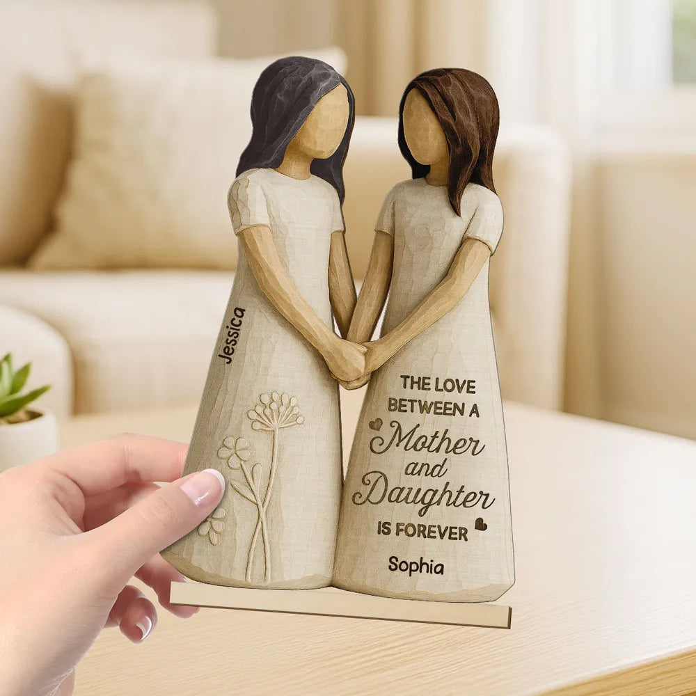 Mother and Daughter Forever Keepsake Wooden Plaque, Personalized Rustic Home Decor, Thoughtful Unique Gift for Mom from Daughter