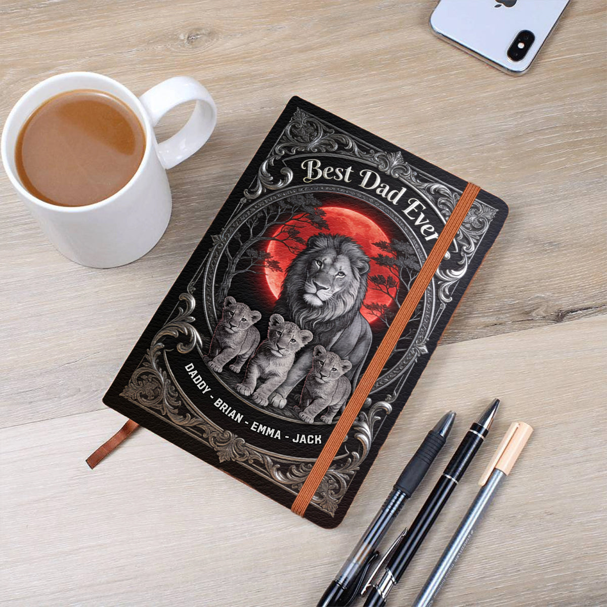 Best Dad Ever - Personalized Father Leather Journal