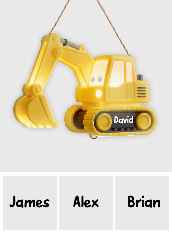 Excavator Night Light - Personalized Kid LED Light Acrylic Sign