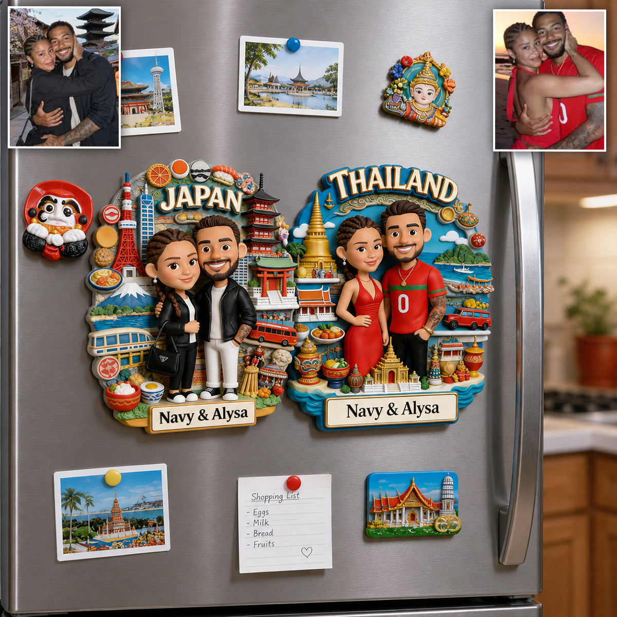 Couple Travel Memories - Personalized Travelling Magnet