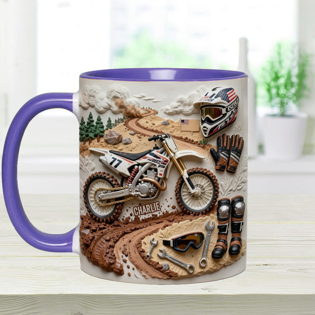 Cool Dirt Bike, Motocross - Personalized Dirt Bike Accent Mug & Coaster