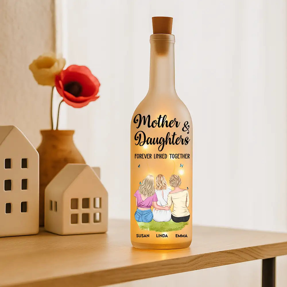 Custom Hugging Figures Bottle Lamp – Mother and Child Forever Bonded Light-Up Gift