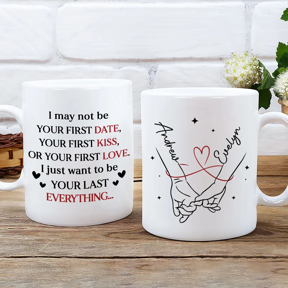 Personalized Ceramic Mug With Holding Hands Heart Quote Cute Couple Gift For Valentine's Day Morning Coffee