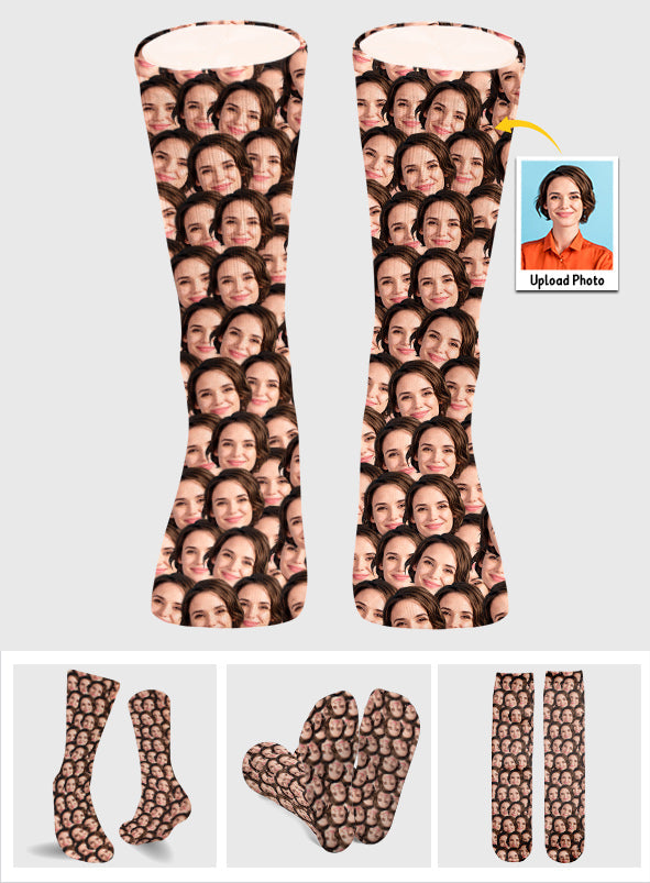 Customizable Printed Face - Personalized Step Mom Socks