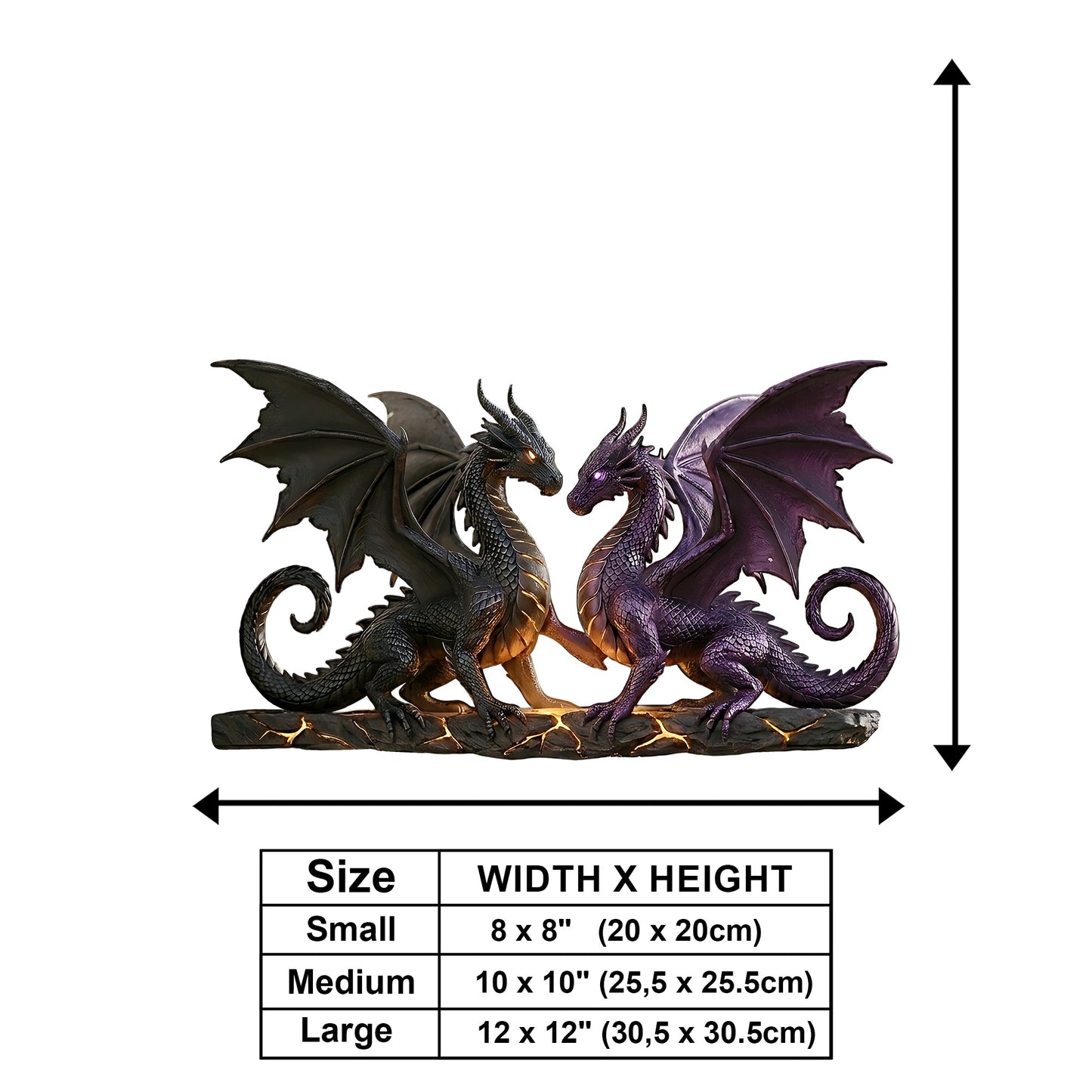 Dragon Couple Welcome Sign - Personalized Dragon Wooden Wall Mount Sign