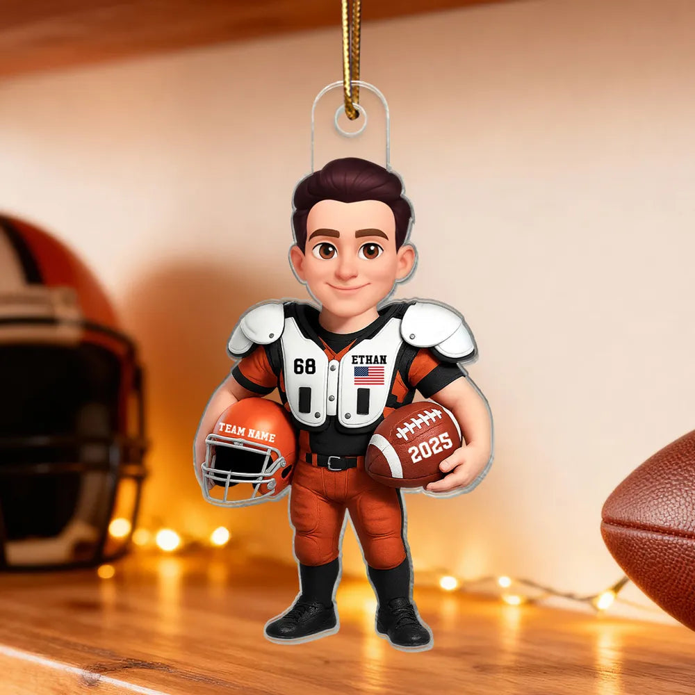 Football Player Acrylic Ornament – Sporty Boy Design, vivid print with premium texture, a perfect gift for athletes and fans