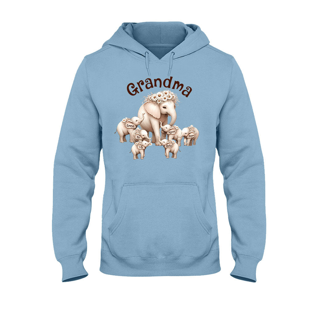 Cute Elephant - Personalized Grandma T-shirt And Hoodie