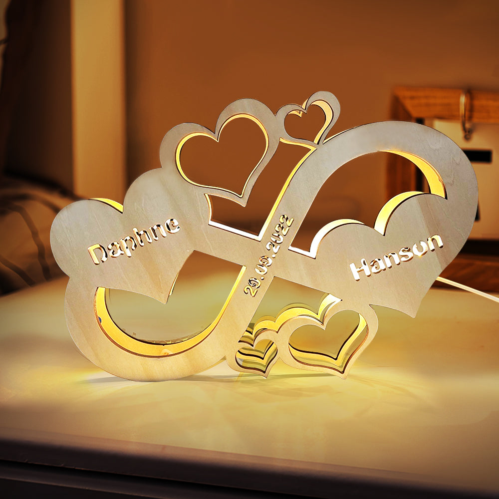 Custom Name Infinity Heart Lamp - Personalized Couple Lamp