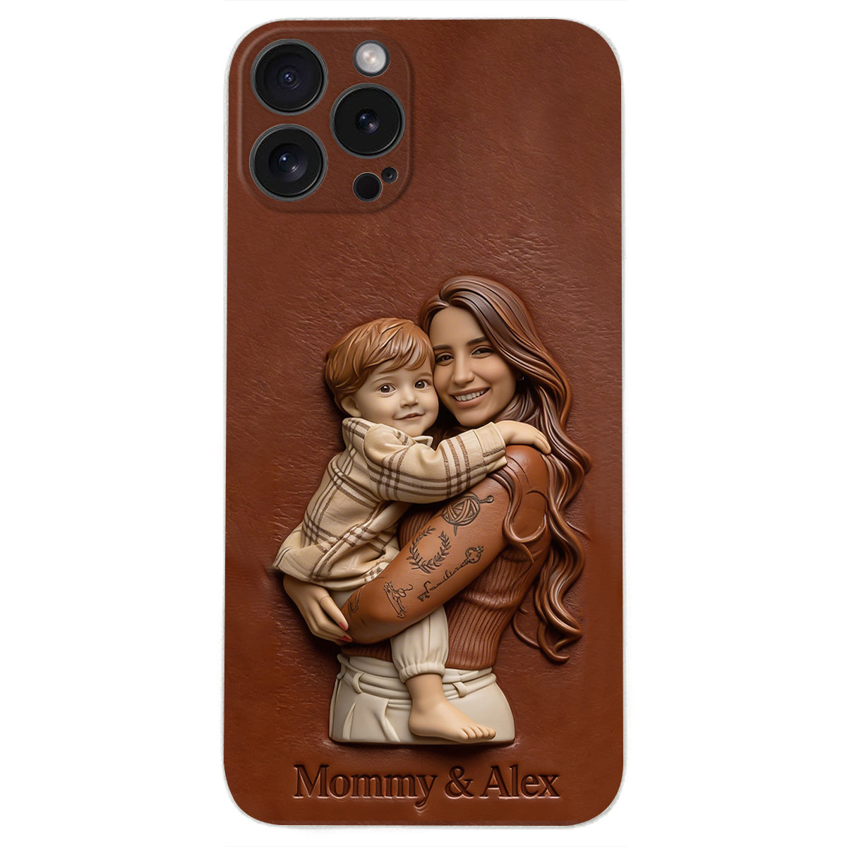 Custom Any Photo Gift For Mom, Grandma - Personalized Mother Leather Phone Case