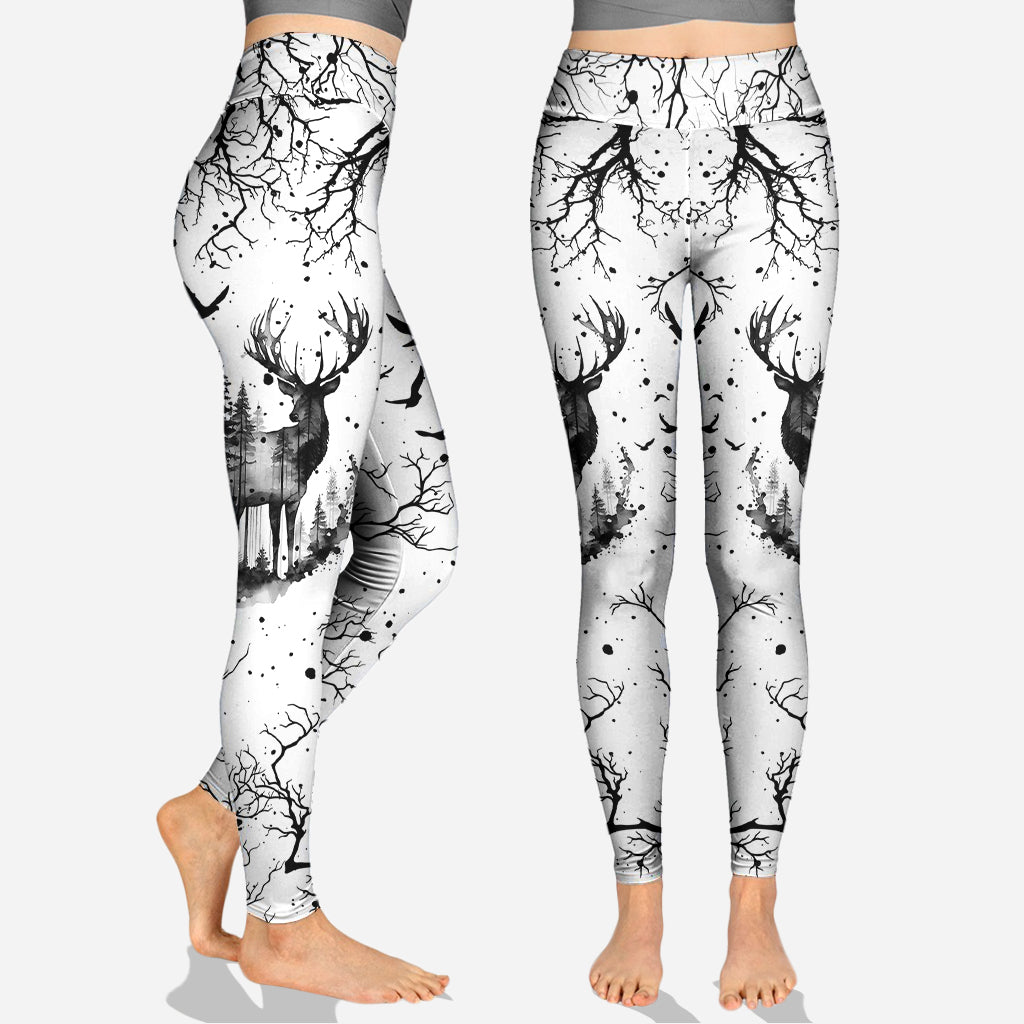 Country Style Black White - Personalized Hunting Hoodie and Leggings