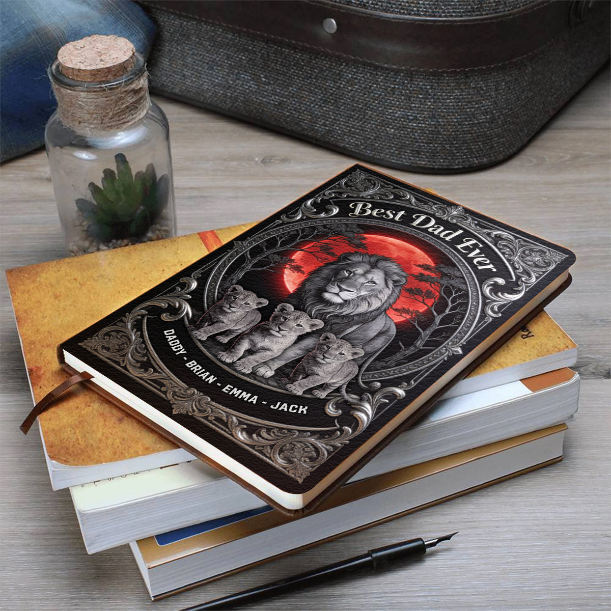 Best Dad Ever - Personalized Father Leather Journal