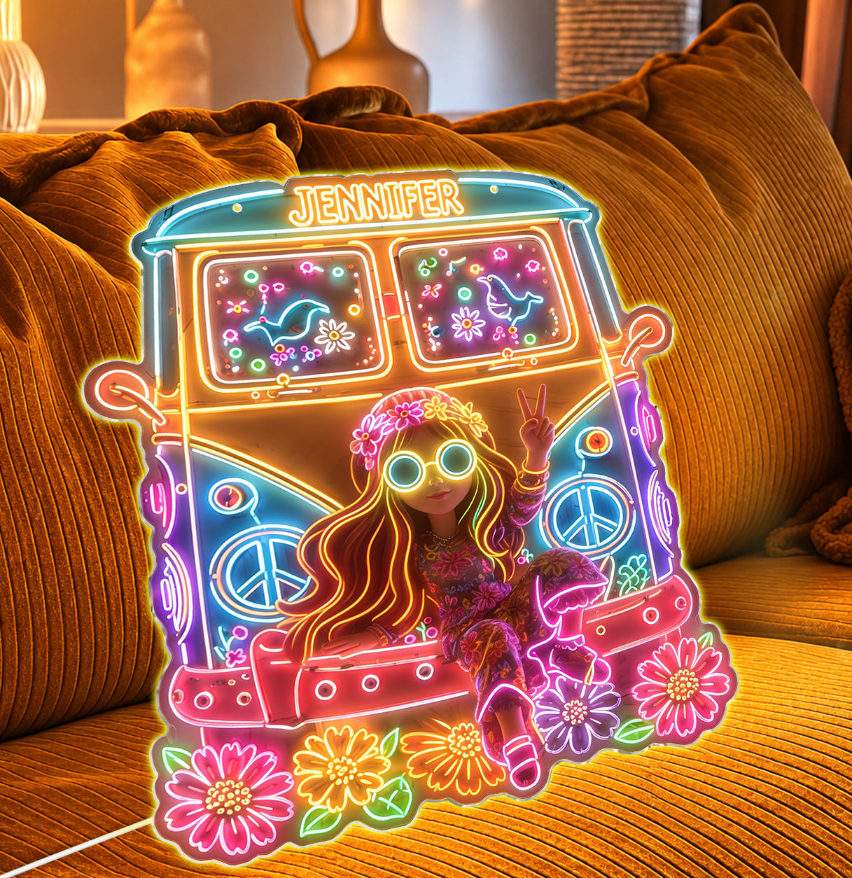 Hippie Souls - Personalized Hippie Neon LED Light Sign