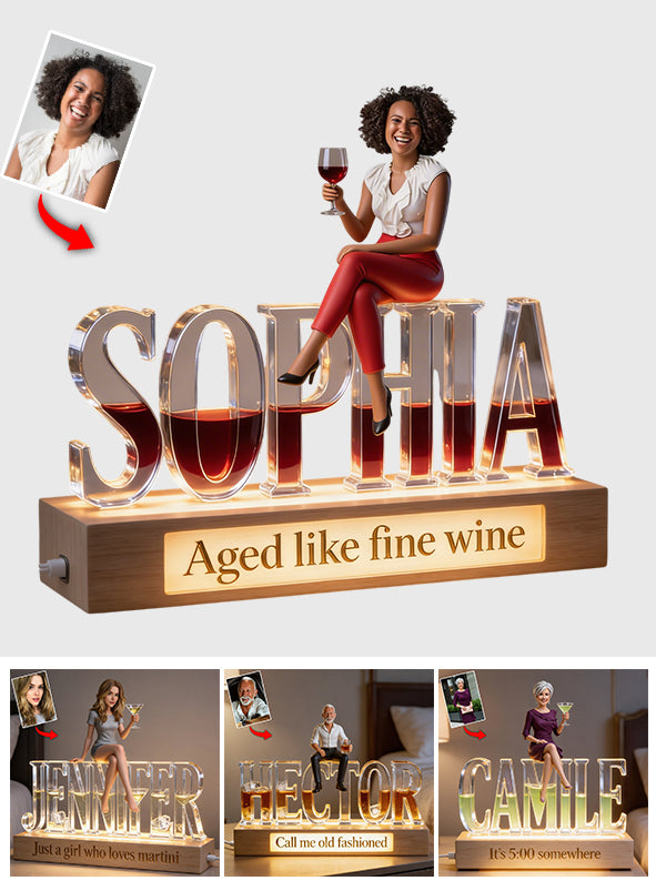 Cocktail Lovers - Personalized Cocktail Shaped Led Night Light