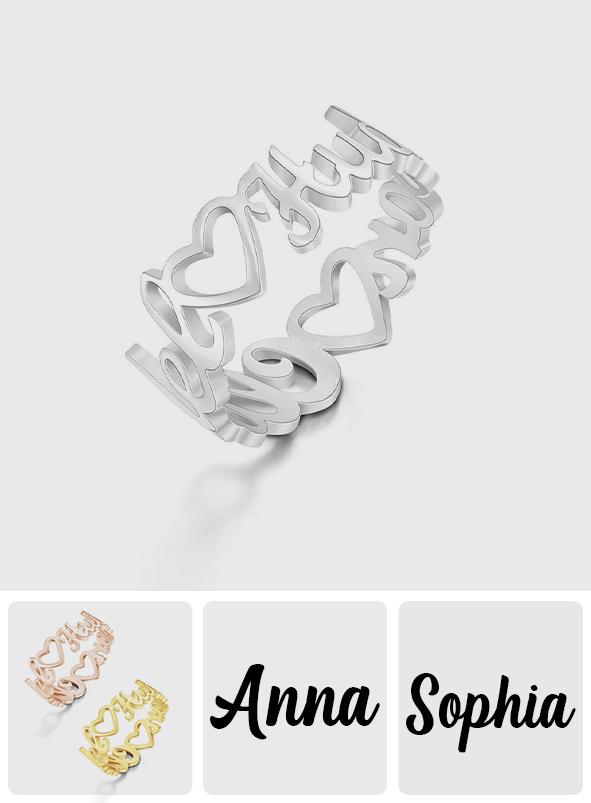 Heart-Shaped Double Names - Personalized Heart-Shaped Double Names