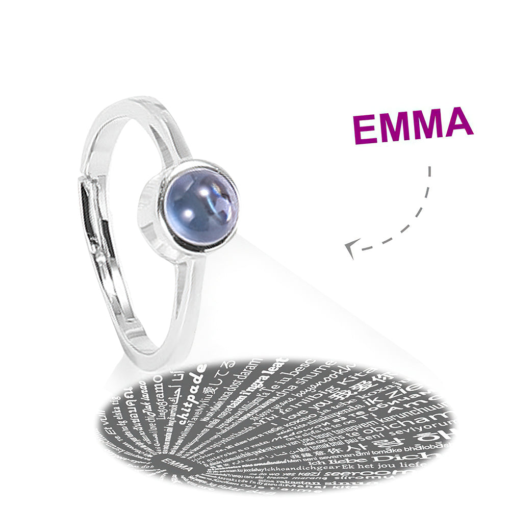 I Love You In Every Languages - Personalized Couple S925 Silver Projection Ring